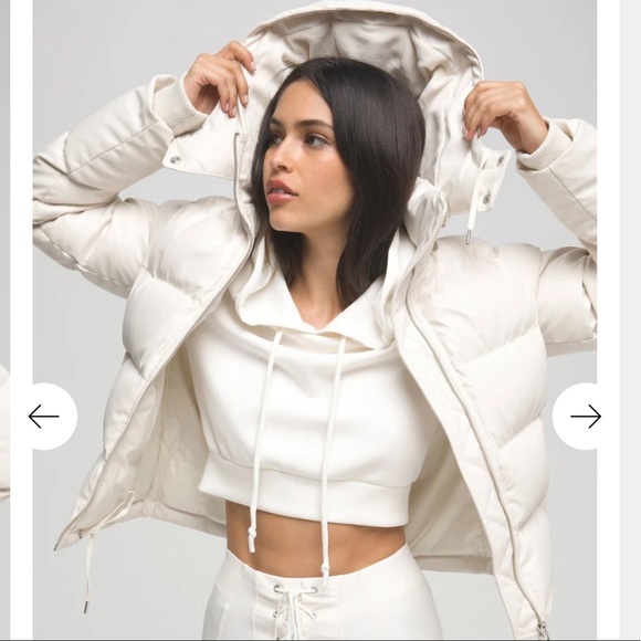 Good American Faux Leather Puffer Nwt 